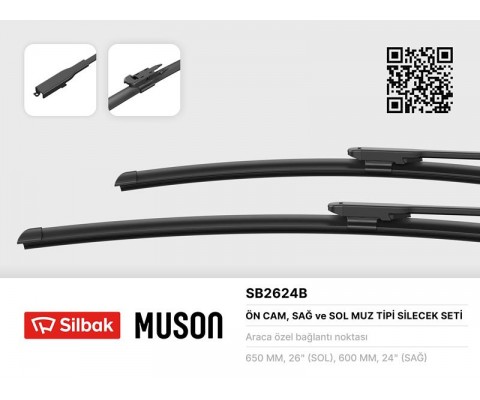 SİLECEK SÜPÜRGESİ 650/600mm MUZ TİPİ MERCEDES SPRINTER 02/05 CRAFTER VOLT 04/06