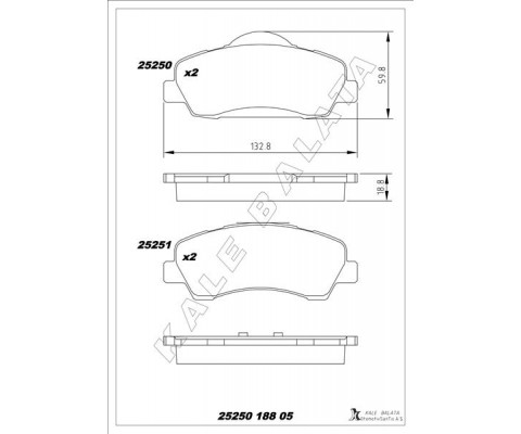 ÖN FREN BALATASI PEUGEOT P301 12 P308 13 CITROEN C-ELYSEE 12 C4 14 266mm