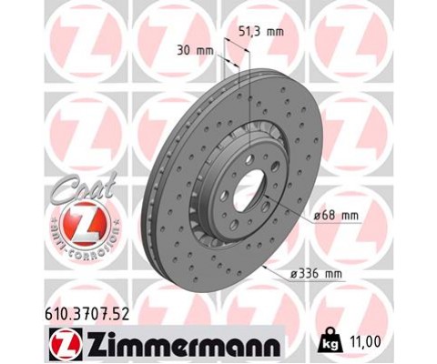 ÖN FREN AYNASI ADET VOLVO XC90 2.5T-D5-T6 2002-2010 17 JANT 336x30x5DLxHAVALI DELİKLİ DELIKLI -986479202-DF4340S