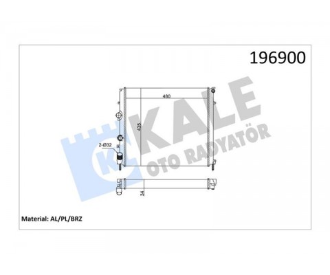 MOTOR SU RADYATÖRÜ RENAULT KANGOO 97 1.9D KLİMASIZ MEK 479x442x34 1 SIRA ALB SİSTEM