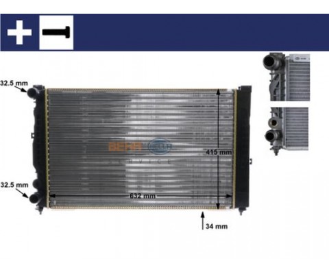 RADYATÖR PASSAT-A4-A6-SUPERB 1.6-1.8-2.4-1.9TDI-2.6-2.3 VR5-2.0-2.8 AC KLİMASIZ MEK 630x397x36