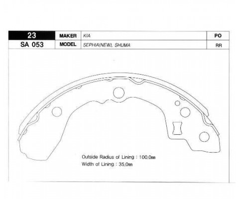 PABUÇ BALATA ARKA KAMPANA KIA SEPHIA 98 SHUMA 98-04 GS8692
