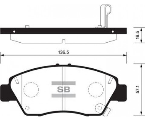 ÖN FREN BALATA BÜYÜK TİP HONDA CIVIC 1.6L B16A2 VTEC 16v 160hp 96-98 / 1.4L D14 3 kapı - hatchback 01-05 kalınlık : 16.50 mm