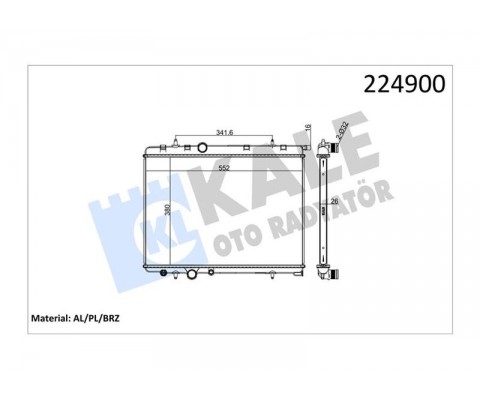 RADYATÖR 206 98 307 02 C4 04 XSARA 00-05 1.6-2.0 AC KLİMASIZ OTOM 562.8x378x27 1 SIRA ALB