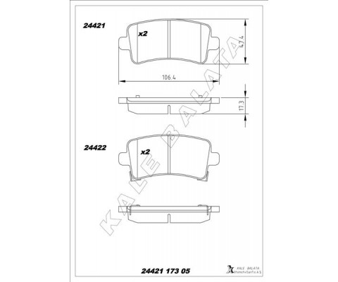 ARKA FREN BALATASI INSIGNIA A 08 17 SAAB 9.5 10 MALIBU 2.0D 2.4 12 16 İNÇ JANT