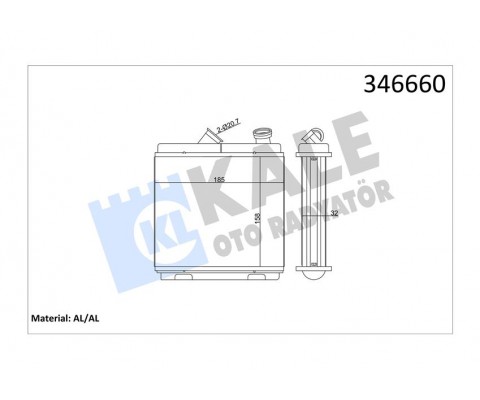 KALORİFER RADYATÖRÜ BRAZİNG ASTRA F-CALIBRA A-VECTRA A ŞAŞI 174x174x42
