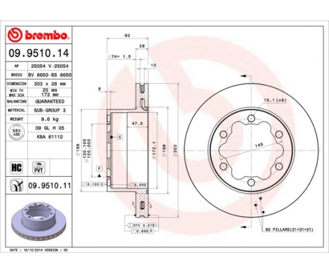 FREN DISKI ARKA MERCEDES SPRINTER B906 B907 . VW CRAFTER 30-35-50 CIFT TEKER