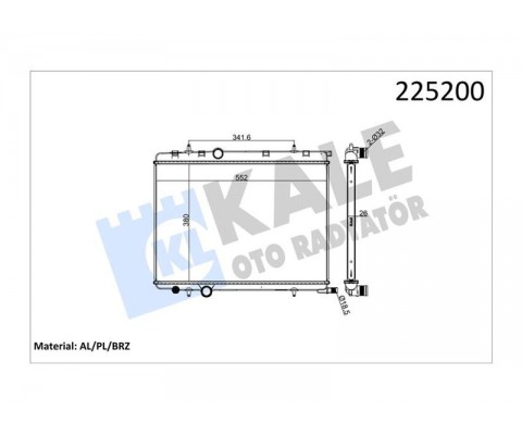 RADYATÖR 307 00 C4 04 1.4 16V-1.6 16V-PARTNER-BERLINGO 97 2.0HDI 00 AC /- MEKx562x378x27 AL/PL/BRZ