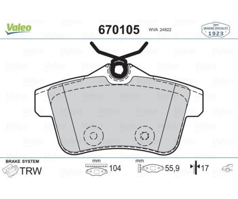ARKA FREN BALATASI PEUGEOT P3008 09 16 P5008 09 17 P508 10 18 P308 GTI-RZC 10 14 CITROEN C4 09 16 DS4-DS5 11 15