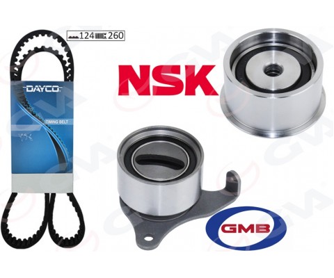 TRİGER KAYIŞ SETİ EKSANTRİK SETİ TOYOTA COROLLA 1.3L 4E-FE enjeksiyonlu EE111 99-00 1 KAYIŞ 2 RULMAN 124x26