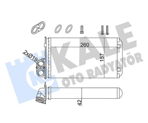 KALORİFER RENAULT TRAFIC II-OPEL VIVARO A-NISSAN PRIMASTAR 1.9/2.0/2.5DCI 01 CONTA İLAVELİ AL/MKNK 260X157X42 93198689