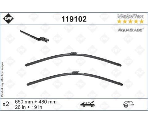 SWF AQUABLADE FLAT BLADE X2 650 480 MM VOLVO XC60 17 SWF MUZ TİPİ SİLECEK BİNEK