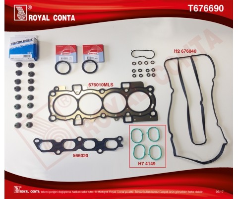 ÜST TAKIM CONTA FORD FOCUS II 1.6Ti 115HP 07 FOCUS III 1.6Ti 105-120-125HP 10 MONDEO IV 1.6 Ti