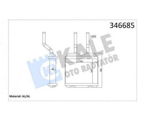 KALORİFER RADYATÖRÜ CORSA B 93-00 -TIGRA 94-98 -COMBO 182x155