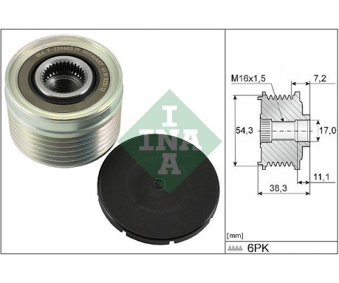 ALTERNATÖR KASNAĞI RULMANLI DUCATO-SCUDO-BOXER-EXPERT-JUMPER-JUMPY-XSARA 2.0-2.2-2.3 JTD-HDİ 6K