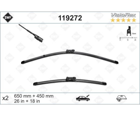 SİLECEK SÜPÜRGESİ ÖN ÜSTTEN BASMALI GOLF7-A3-PASSAT-POLO 2012 650 x 450 mm