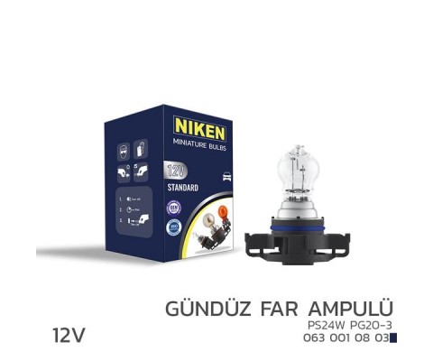 NIKEN 12V PS24W GÜNDÜZ FAR AMPULÜ PG20-3 10LU