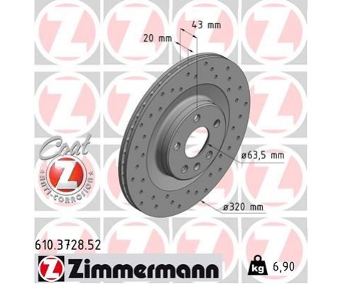 ARKA FREN DİSKİ S60 III 224 -S90 II 234 -V60 II -V90 II 235-236 -XC40 536 -XC60 II XC90 2014 DELİKLİ