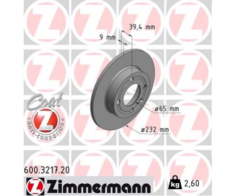 ARKA FREN AYNASI CORDOBA 96/10.02 IBIZA III 96/2.02 AROSA 00/6.04 POLO 96/01 232x8.8x4DL 986478492-986479C67-DF4062