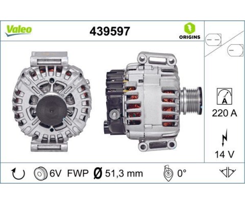 ALTERNATOR 14V 220A MERCEDES SPRINTER B906 06 09