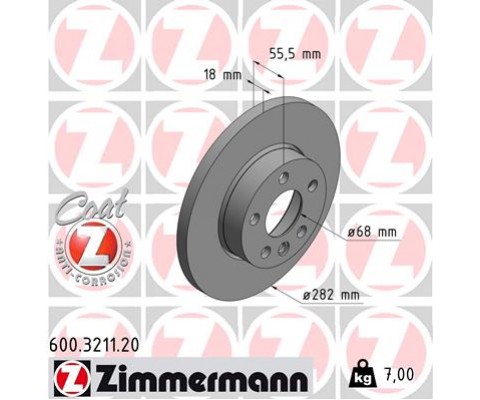 ÖN FREN AYNASI TRANSPORTER T4 1.8 1.9 TD 2.0 2.4 D 2.5 TDİ 90/4.03 282x18x5DL 986478870-986479B54-DF2810