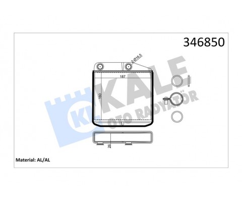 KALORİFER RADYATÖRÜ CORSA D 06 CORSA E 14 ADAM 14 MITO-DOBLO III-LINEA-FIORINO-PRATICO- GRANDE PUNTO 1.2-1.3-1.4 268700 BORUSUZ TİP
