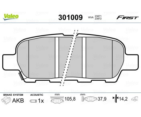 ARKA BALATA NISSAN XTRAIL 2.0-2.2DCI 01 INFINITI FX35 3.5 03 FX45 4.5 03 GRAND VİTARA 2.4 09 FTE KIRMIZI KUTU