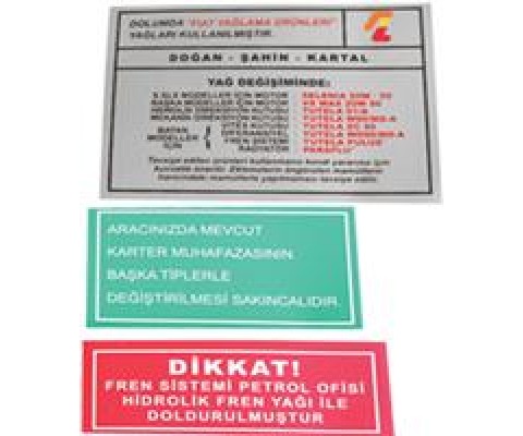 MOTOR ETİKETİ TAKIMI M131 DKŞ