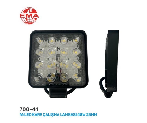 ÇALIŞMA LAMBASI 16 LED KARE 12-24V 25MM