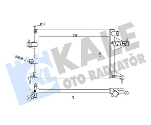 SU RADYATÖRÜ OPEL CORSA C 1.4 1.8 00 COMBO 1.6 1.6CNG 01 TIGRA 1.8 04 MT AC NAC MEKANİK 539x378x24 95513833-9196689
