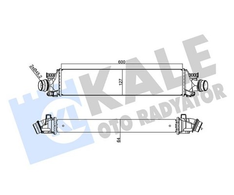 TURBO RADYATORU INTERCOOLER CHEVROLET AVEO 1.4/ 1.3D 12 600x129x64 AL/BRZ 600X127X64