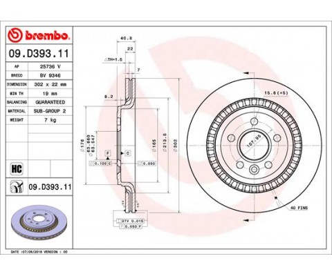 ARKA FREN AYNASI VOLVO S60 10 13 S80 II 08 13 V60 10 V70 08 XC70 07 13 302x5DL