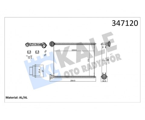 KALORİFER RADYATÖRÜ 308 1.4 16V-1.6 16V 07 C3 1.4VTI 09 KİLİMALI-KİLİMASIZ ARAÇLAR İÇİN