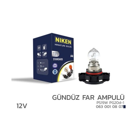 NIKEN 12V PS19W GÜNDÜZ FAR AMPULÜ PG20d-1 10LU