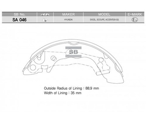 ARKA KAMPANA PABUÇ BALATA HYUNDAI EXCEL 90-95 / S COUPE 92-96