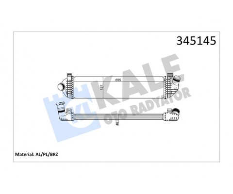 TURBO RADYATÖRÜ INTERCOOLER VOLVO C30 06-12 -S40 04 V50 04 1.6D-2.0D- C70 2.0D 08 658x157