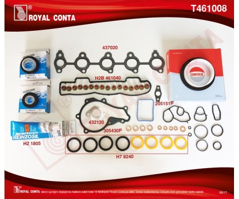 MOTOR TAKIM CONTA REINZ KEÇELİ S.LASTİKLİ TAM TK. SKCSİZ FOCUS II 1.6 TDCI 04 11 FIESTA 1.6 TDCI 02 08 FUSION 1.6 TDCI 04 14 VOLVO C30 06 12 S40 II 06 12 S80 II 06 12 V50 05 12 V70 III 09 11 1.6D-206