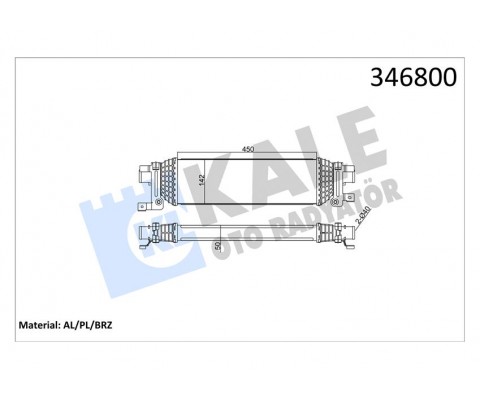 TURBO RADYATORU INTERCOOLER FUSION 1.6TDCI 90PS 02 MAZDA 2 03 1.4 DE 450 142 50
