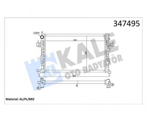 SU RADYATÖRÜ OPEL CORSA C-COMBO-TIGRA 1.3 1.7 CDTI 03 MT AC BRAZING 600x348x26 13100381-24466780-93177424-93177593