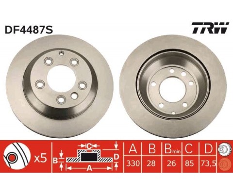 ARKA FREN AYNASI ADET HAVALI TOUAREG 2.5 R5 TDI/3.2 V6 03- 4.2 V8/5.0 V10 TDI 02- 3.0 V6 TDI 04-