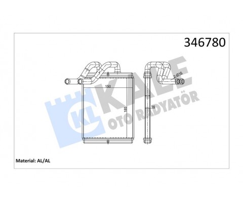 KALORİFER RADYATÖRÜ KIA SORENTO 2.4L G4CS G4JS benzinli 02- 2.5L CRDI D4CB 140hp 03- - ALEMİNYU M