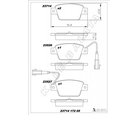 ARKA FREN BALATASI FIAT STILO 02 LINEA 07 BRAVO II 07 14 ALFA ROMEO MİTO 08 MULTIPLA 99
