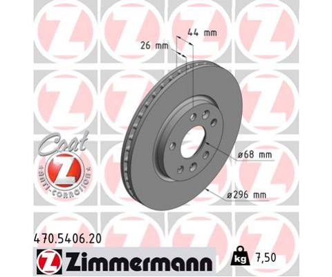 ÖN FREN DİSKİ RENAULT MEGANE IV 15 TALISMAN 15 DIŞ ÇAP:296MM K:26MM Y:44MM 5 DELİK