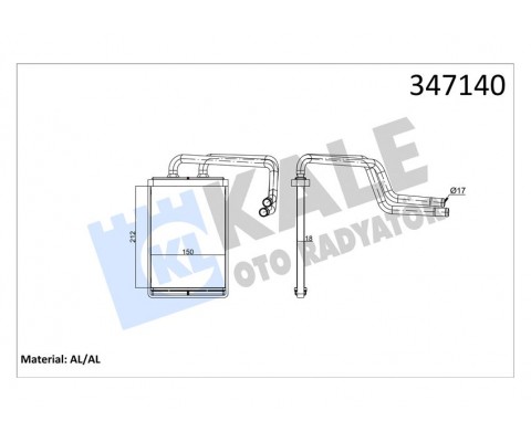 KALORİFER RADYATÖRÜ HYUNDAI ELANTRA 1.6L G4ED benzinli 16v 01-06 2.0L D4EA CRDi dizel 16v 00-06 - A LEMİNYUM