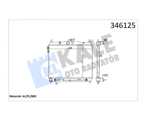 RADYATÖR HYUNDAI GETZ 1.6 02-05 370x490x26 AC /- OTOM AL/PL/BRZ