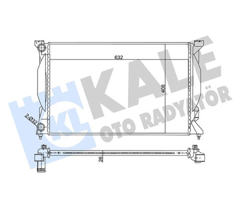 RADYATÖR AUDI A4 00-04 08 A6 01-05 EXEO 08 AL/PL/BRZ 632x408x26