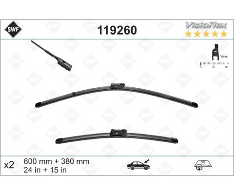 SİLECEK SÜPÜRGESİ ÖN POLO-TOLEDO-RAPID-A1 2010 600 x 380 mm