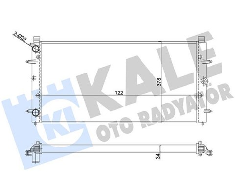 SU RADYATÖRÜ VW TRANSPORTER IV 1.8 1.9D-TD 2.4 2.5TDI 92-03 MT AC NAC MEKANİK 722x378x32 701121253K-701121253M