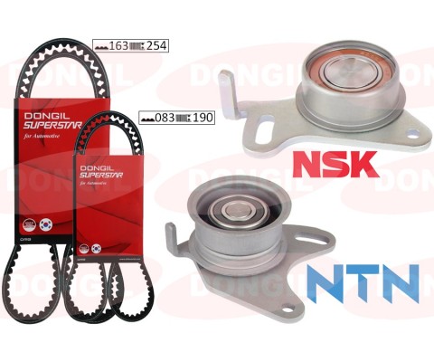 TRİGER KAYIŞ SETİ EKSANTRİK SETİ HYUNDAI H100 2.5L D4BX 4D55 PANELVAN. KAMYONET E.M. 88-96 / MITSUBISHI L200 L300 2.5L 4D56 8v E.M. 86-99 2 KAYIŞ 2 RULMAN 163x250 083X190