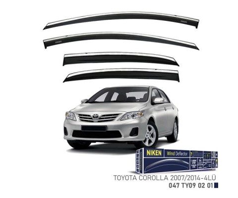 KROMLU CAM RÜZGARLIĞI TOYOTA COROLLA 2007-2014 4LÜ